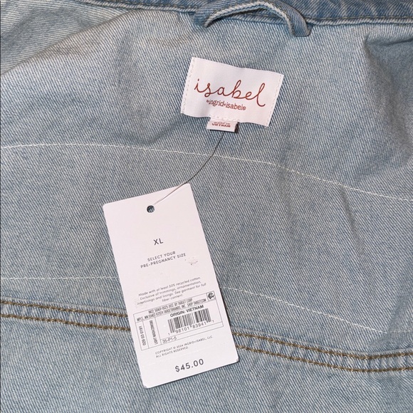 Isabel by Ingrid & Isabel denim “Mama” maternity jacket. NWT. X-Large. - Picture 12 of 16